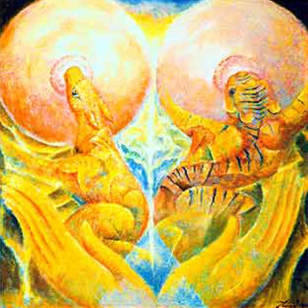 Mother love, 1997, Oil on canvas, 90 x 90 cm.