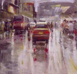 Raining in City