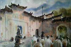 The Story, watercolor art exhibition by Subin Muangchan | สุบิน เมืองจันทร์