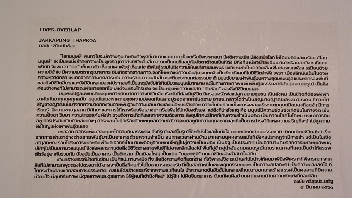 Exhibition Lives-Overlap By Jakkapong Thapkoa | นิทรรศการ ชีวิตทับซ้อน โดย จักรพงษ์ เทพเกาะ