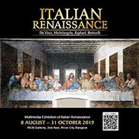 Italian Renaissance Multimedia Art Exhibition, from the works of the 4 greatest Italian masters: Da Vinci, Michelangelo, Raphael and Botticelli