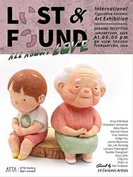 นิทรรศการเซรามิกฟิเกอร์ Lost & Found: All About Love โดย 14 ศิลปิน ประกอบด้วย 14 อริยา สิทธิบุศย์ (Ariya Sitthibud), ชนากานต์ เสมาชัย (Chanakarn Semachai), เดเลีย แมกซิม (Delia Maxim), ฮานนา เพียร์ซ (Hannah Pierce), ฮิโร่ ทาชิม่า (Hiro Tashima), อินดิโก ฮซู (Indigo Hsu), ยานิน่า ไมโรโนว่า (Janina Myronova), ยุทธดนัย ศรีไพบูลย์ (Yutdanai Sripaiboon), ต่อพงษ์ เชยชม (Torpong Choeichom), ลูซิเอโน พอลเวอริเจียนิ (Luciano Polverigiani), นายดี ช่างหม้อ (Naidee Changmoh), ไป่ ชี (Peiyu Shih), ถิง ชู (Ting Chu) และ เซา หลิน (Zhao Lin)