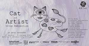 Cat and artist group exhibition