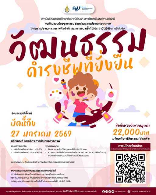 Culture PSU Painting Contest | ประกวดวาดภาพศิลปะเด็กและเยาวชน ครั้งที่ 2