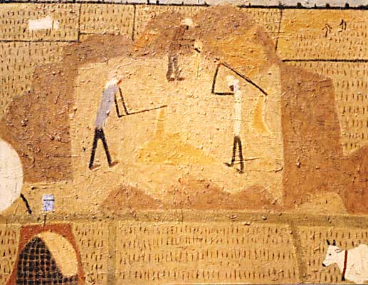 Man working in the rice field, 2001