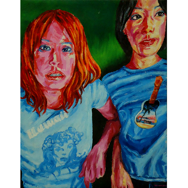 Two China Girls, 2001 Acrylic on canvas 100 x 80 cm.